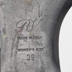 Pre Owned Roger Vivier Multicolor Leather Vivier Flat Slides Size 39