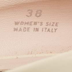 Pre Owned Roger Vivier Cream Patent Leather Gommettine Pumps Size 38