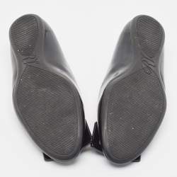 Pre Owned Roger Vivier Black Patent Leather Gommette Ballet Flats Size 39.5