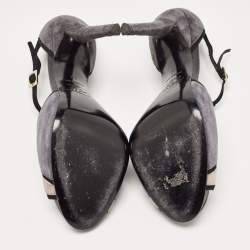 Roger Vivier Black Suede Ankle Strap Peep Toe Sandals Size 39
