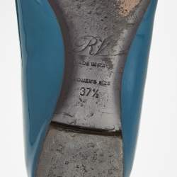 Roger Vivier Blue Patent Ballet Flats Size 37.5    