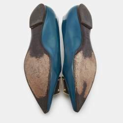 Roger Vivier Blue Patent Ballet Flats Size 37.5    