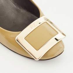 Pre Owned Roger Vivier Olive Patent Leather Trompette Pumps Size 35.5