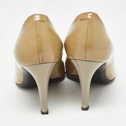 Pre Owned Roger Vivier Olive Patent Leather Trompette Pumps Size 35.5