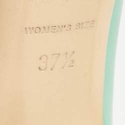 Pre Owned Roger Vivier Green Patent Leather Trompette Pumps Size 37.5