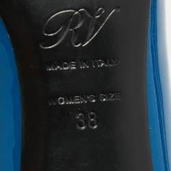 Pre Owned Roger Vivier Blue Patent Leather Belle Vivier Pumps Size 38