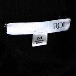 Pre Owned Roi Black Silk & Cashmere Knit Cut-Out Detail Sweater M