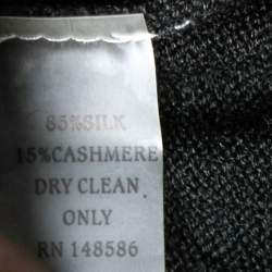Pre Owned Roi Black Silk & Cashmere Knit Cut-Out Detail Sweater M