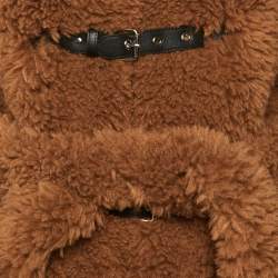 Pre Owned Rokh Brown Faux Fur Oversized Belted Coat S