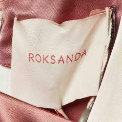 Roksanda Pink Colorblock Silk Satin Wrap Dress L