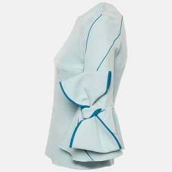 Pre Owned Roksanda Ilincic Blue Crepe Bow Detail Top S