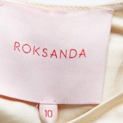 Pre Owned Roksanda Ilincic Cream Crinkled Cotton Puff Sleeve Detailed Seya Top M