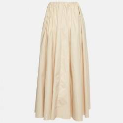 Pre Owned Roksanda Ilincic Beige Cotton Long Smocked Skirt S
