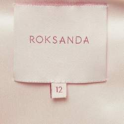 مملوكة مسبقًا Roksanda Ilincic Pastel Pink Satin Draped Sleeveless Top M 
