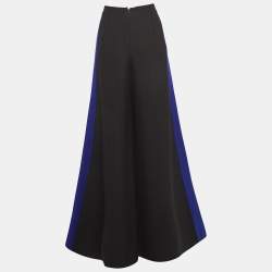 Pre Owned Roksanda Ilincic Black Satin Side Strip Crepe Wide-Leg Pants M