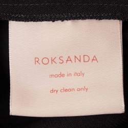 Pre Owned Roksanda Ilincic Black Satin Side Strip Crepe Wide-Leg Pants M