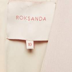 Pre Owned Roksanda Ilincic Pink Patchwork Crepe Flared Midi Dress M