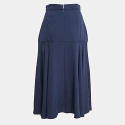 Pre Owned Roksanda Ilincic Blue Silk Flared Midi Skirt S