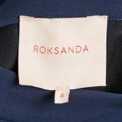 Pre Owned Roksanda Ilincic Blue Silk Flared Midi Skirt S