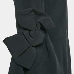 Pre Owned Roksanda Ilincic Black Crepe Flared Bow Detail Sleeve Midi Dress L