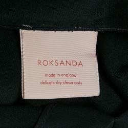 Pre Owned Roksanda Ilincic Black Crepe Flared Bow Detail Sleeve Midi Dress L