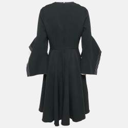 Pre Owned Roksanda Ilincic Black Crepe Bell Sleeve Flared Midi Dress M