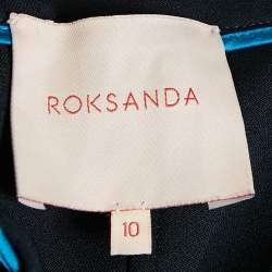 Roksanda Ilincic Navy Blue Stretch Crepe Bow Detail Short Dress M