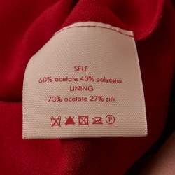 Pre Owned Roksanda Red Crepe Contrast Panel Detail Long Dress L