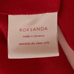 Pre Owned Roksanda Red Crepe Contrast Panel Detail Long Dress L