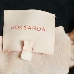 مملوكة مسبقًا Roksanda Black Crepe Silk Bow Detail Peplum Top M