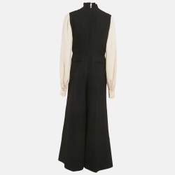 Roksanda Ilincic Black Gabardine Wide Leg Jumpsuit L