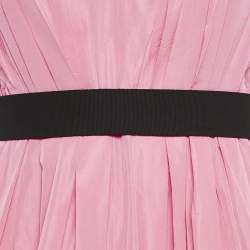 Roksanda Ilincic Pink Crinkled Crepe Plunging Neck Midi Dress L
