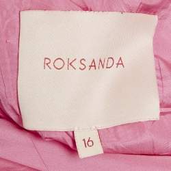 Roksanda Ilincic Pink Crinkled Crepe Plunging Neck Midi Dress L