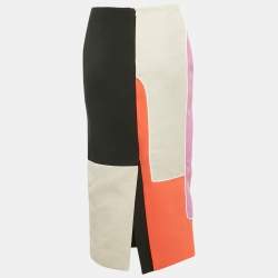 Roksanda Multicolor Colorblock Crepe Pencil Skirt S