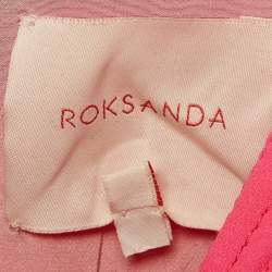 Pre Owned Roksanda Ilincic Pink Quilted Panel Silk Crepe Adyn Midi Dress M