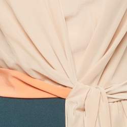 Pre Owned Roksanda Ilincic Pink/Teal Silk and Crepe Sleeveless Jumpsuit S