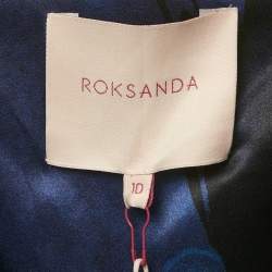 Pre Owned Roksanda Multicolor Printed Silk Cowl Neck Tie Up Top M