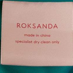 Pre Owned Roksanda Teal Blue Crepe Puffed Sleeve Pleated Midi Dress S