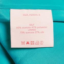 Pre Owned Roksanda Teal Blue Crepe Puffed Sleeve Pleated Midi Dress S