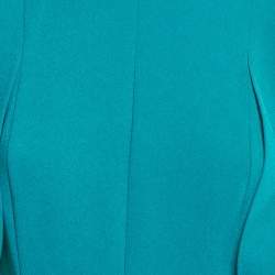 Pre Owned Roksanda Teal Blue Crepe Puffed Sleeve Pleated Midi Dress S