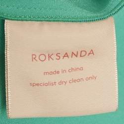 Pre Owned Roksanda Blue Two-Toned Crepe Cape Sleeve Midi Dress M 
