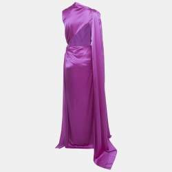 Pre Owned  Roksanda Pink Silk Asymmetric Drape Orien Gown S 