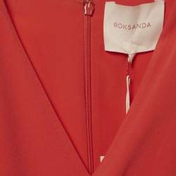 Pre Owned Roksanda Red Crepe Drape Detail Belted Galle Midi Dress S