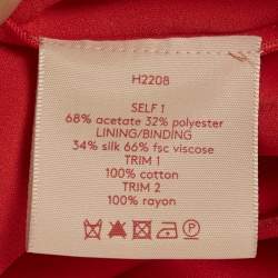 Pre Owned Roksanda Red Crepe Drape Detail Belted Galle Midi Dress S