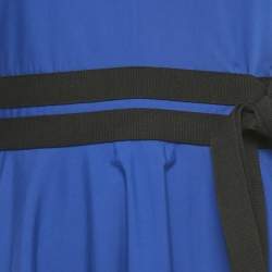 Pre Owned Roksanda Persian Blue Cotton Blend Pleated Amalia Midi Dress S