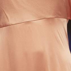 Pre Owned Roksanda Orange Silk Asymmetric Neck Pilar Maxi Dress S  