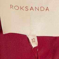 Pre Owned Roksanda Burgundy Crepe Asymmetric Shoulder Cape Edith Midi Dress M