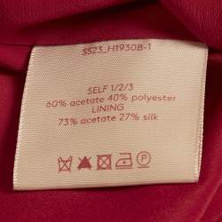 Pre Owned Roksanda Burgundy Crepe Asymmetric Shoulder Cape Edith Midi Dress M