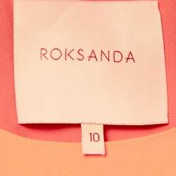 Pre Owned Roksanda Neon Orange Crepe Shoulder Cape Detail Midi Dress M