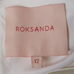 Pre Owned Roksanda Ivory Silk Draped Back Detail Oriana Maxi Dress M